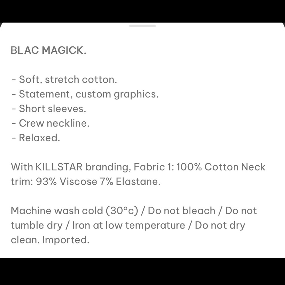 KillStar Blac Magick Graphic T-Shirt with Purple Design - Picture 5 of 5